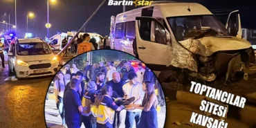 Bartın'da Düğün dönüşü oto yolda can pazarı 21 yaralı