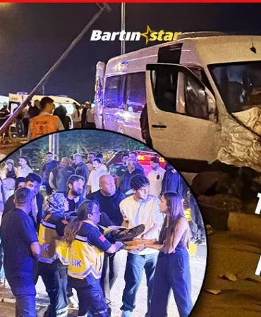 Bartın'da Düğün dönüşü oto yolda can pazarı 21 yaralı