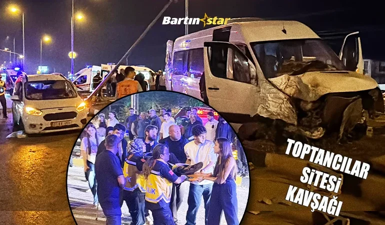 Bartın'da Düğün dönüşü oto yolda can pazarı 21 yaralı